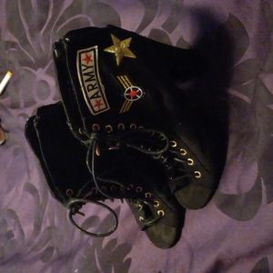 Black heeled booties